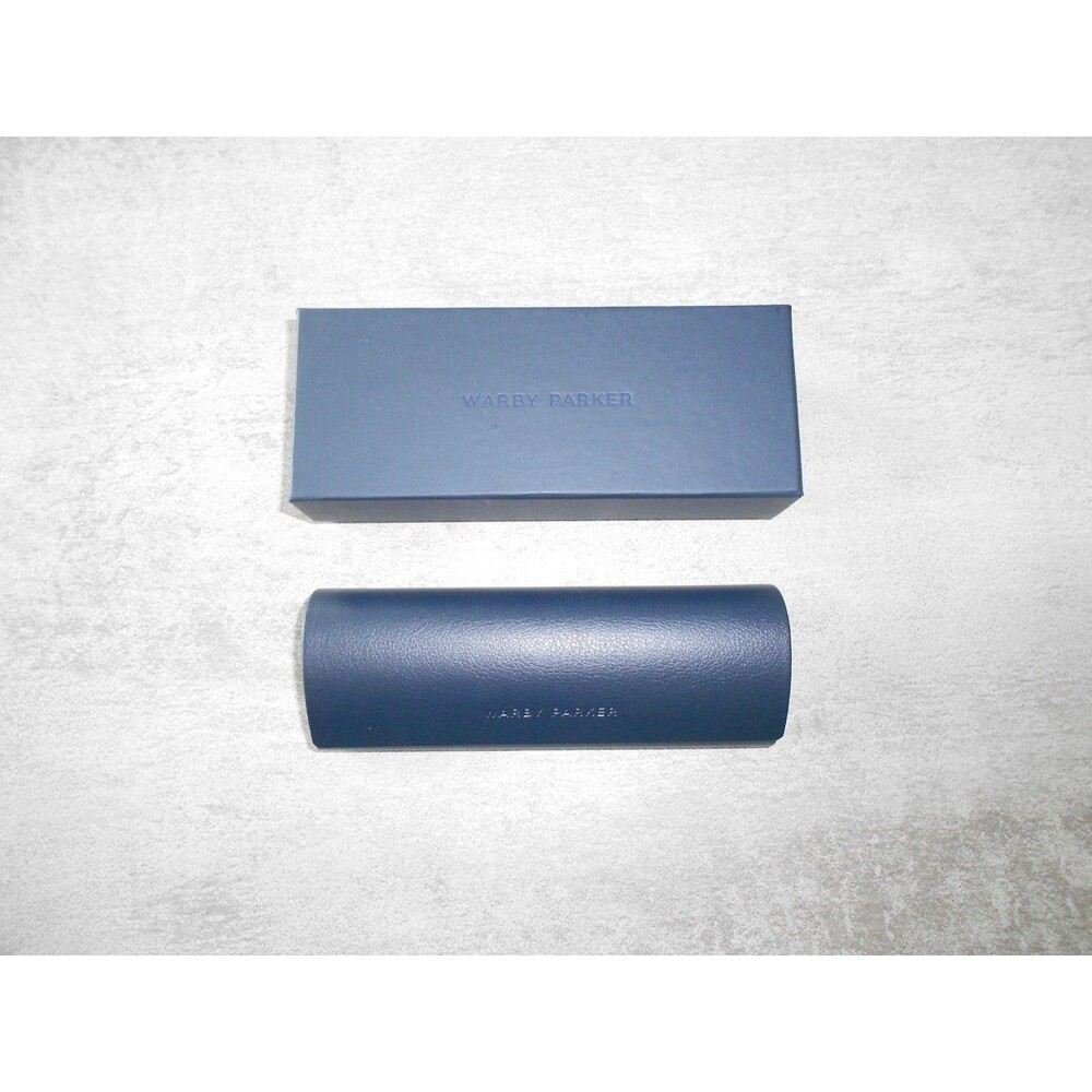 Warby Parker Glasses Case and Box Set Blue Hard Clamshell Eyeglasses Sunglasses